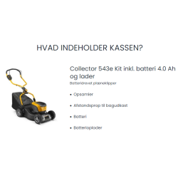 Stiga Collector 543e Kit inkl. batteri 4.0 Ah og lader