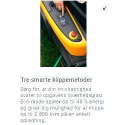 Stiga Havetraktor Swift 372e 48V 25Ah fordelt p 4 batterier fra 700 serien