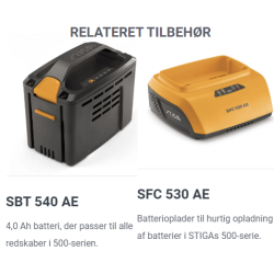 Stiga SAB 500 AE Lvblser uden Batteri og Lader