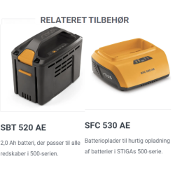 Stiga SHT 500 AE Hkkeklipper  uden Batteri og Lader