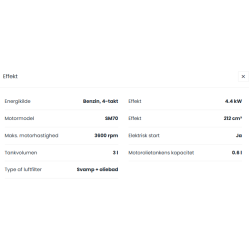 Stiga SWS 800 GE fejemaskine med Elstart